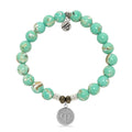 Zodiac Collection: Green Shell Gemstone Bracelet with Aries Sterling Silver Charm