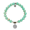 Zodiac Collection: Green Shell Gemstone Bracelet with Virgo Sterling Silver Charm