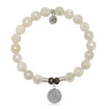 Zodiac Collection: Moonstone Gemstone Bracelet with Aquarius Sterling Silver Charm