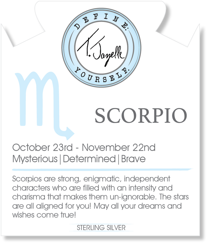 Zodiac Collection: Moonstone Gemstone Bracelet with Scorpio Sterling Silver Charm
