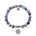Zodiac Collection: Purple Blue Jasper Gemstone Bracelet with Aquarius Sterling Silver Charm
