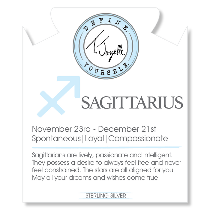 Zodiac Collection: Purple Turquoise Gemstone Bracelet with Sagittarius Sterling Silver Charm