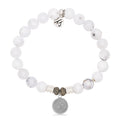 Zodiac Collection: White Chalcedony Gemstone Bracelet with Sagittarius Sterling Silver Charm