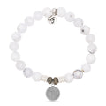 Zodiac Collection: White Chalcedony Gemstone Bracelet with Scorpio Sterling Silver Charm