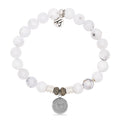 Zodiac Collection: White Chalcedony Gemstone Bracelet with Taurus Sterling Silver Charm